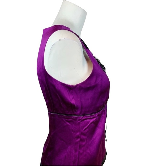 Banana Republic Sleeveless Silk  Lace V- Neck Blouse With Tie- 6 - Picture 5 of 11